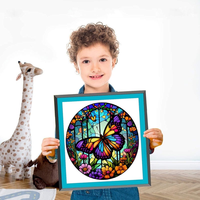 Tiwabb Butterfly Stamped Cross Stitch Kits - Counted Cross Stitch Kits for Beginners Adults,11 CT Patterns Dimensions Embroidery Kits Arts Craft Kits,for Gift and Home Decor 13.8 x 13.8inch - Image 5